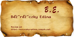 Böröczky Edina névjegykártya